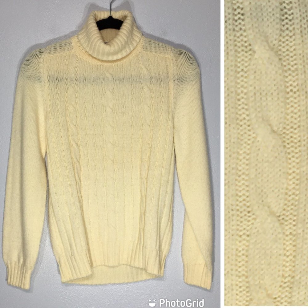 Vintage 60s Knockabouts by Pendleton Fisherman Cable Knit Sweater, 100% Wool